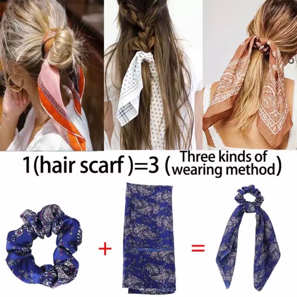 🌺🌼Hair Scarf & Scrunchie Set🌼🌺 - Picture 4 of 9